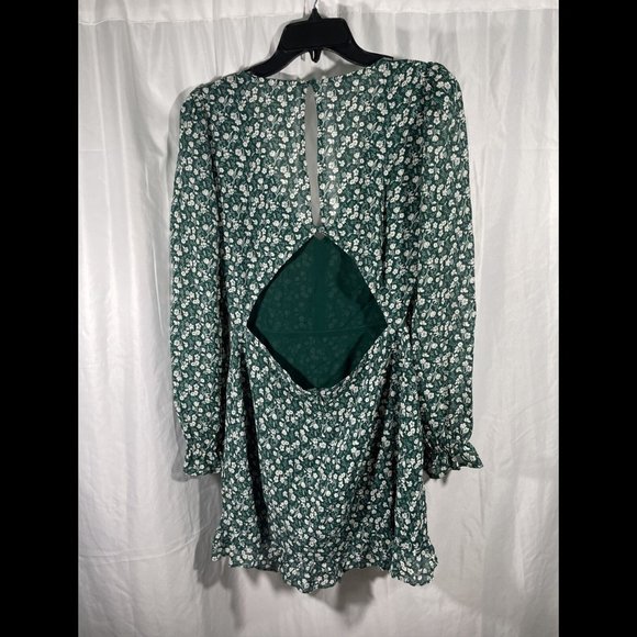 Reformation Elenor Open Back Green Mini Dress - Picture 11 of 14